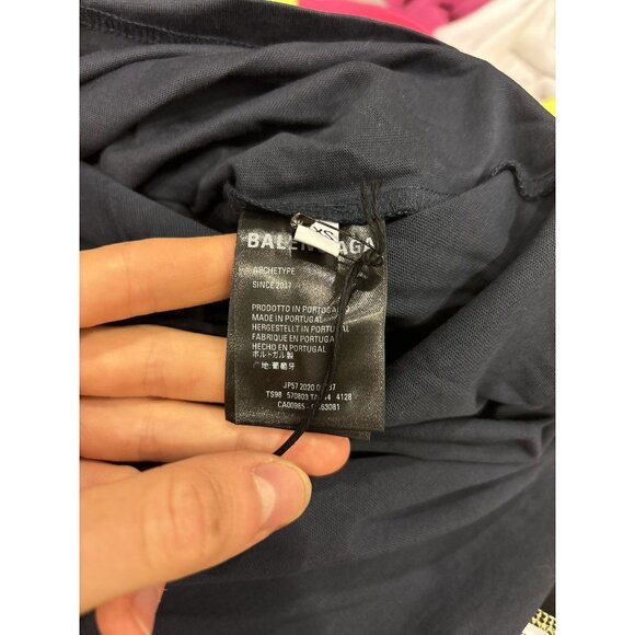 Balenciaga Navy Campaign Logo Tee - Picture 3 of 5